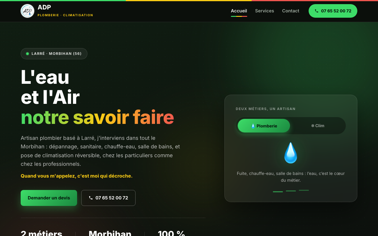 ADP, plomberie et climatisation dans le Morbihan